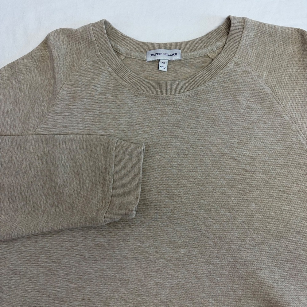 Peter Millar Sweater Mens XL Tan Long Sleeve Crewneck Raglan Casual Comfort